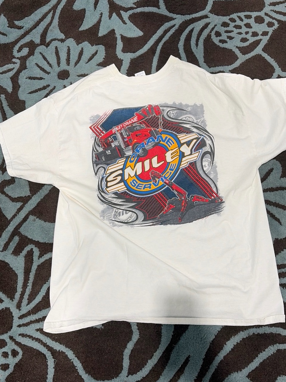 Smiley Crane Service Y2K Graphic T-Shirt Men’s XL